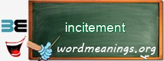 WordMeaning blackboard for incitement